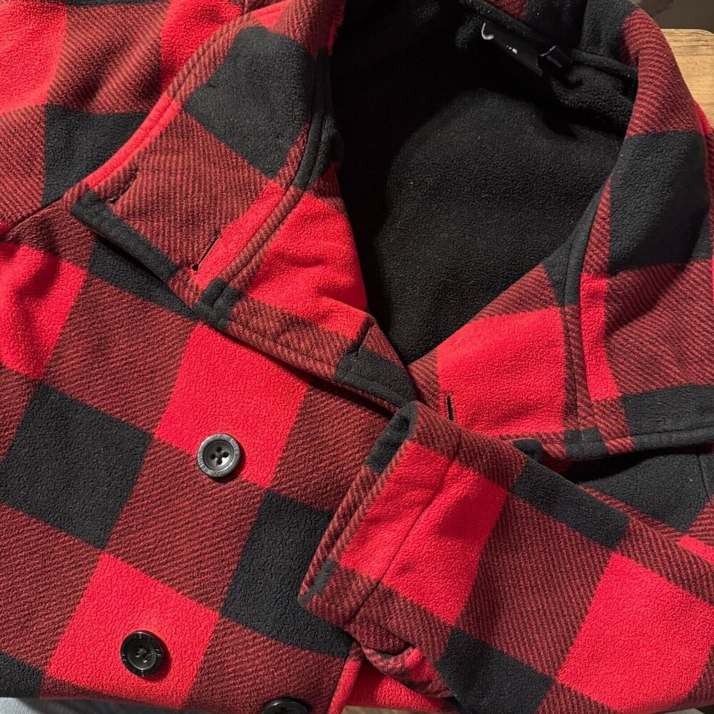 Ike Behar Women's Buffalo Check Jacket Size L Double Breasted 6 Buttons
